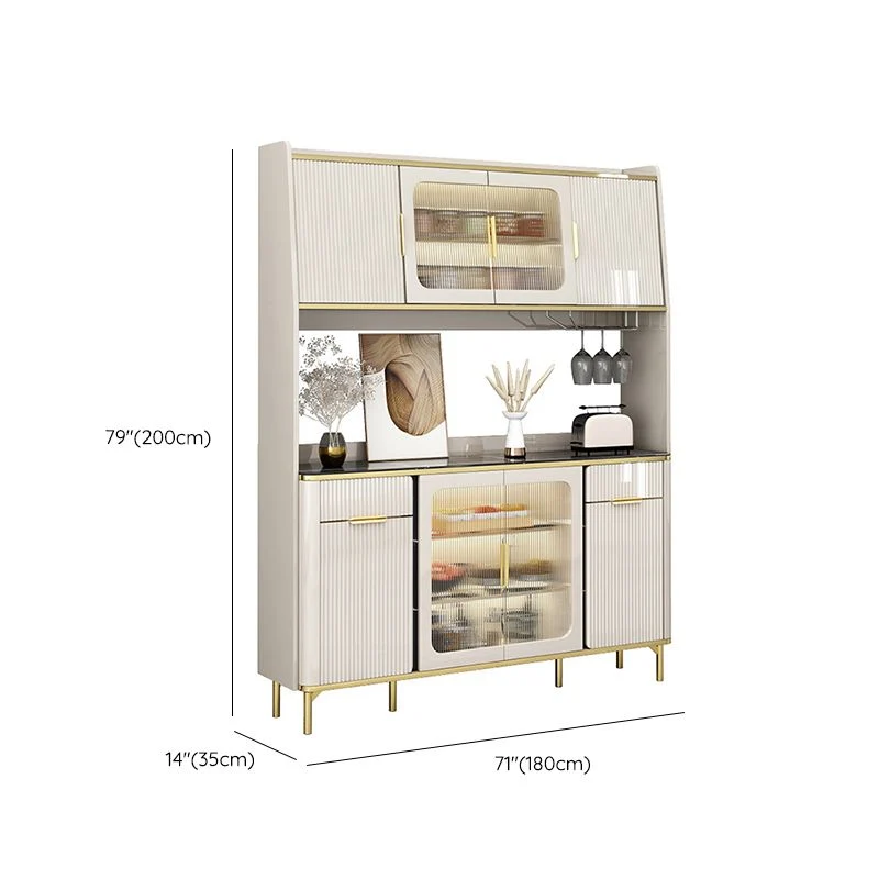 Mobile portaoggetti moderno legno con ante vetro e ante vetro Clearhalo