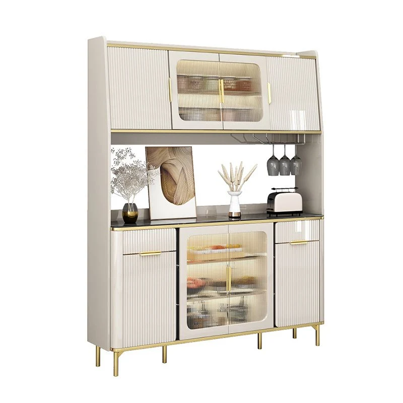 Mobile portaoggetti moderno legno con ante vetro e ante vetro Clearhalo