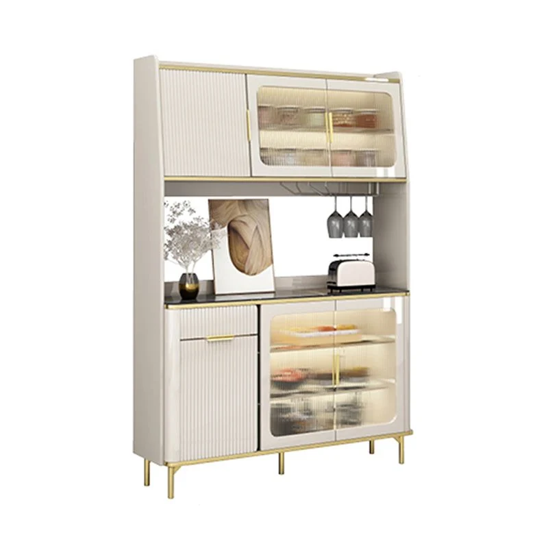 Mobile portaoggetti moderno legno con ante vetro e ante vetro Clearhalo