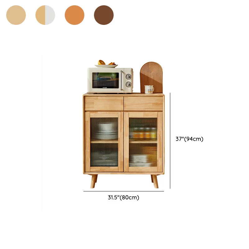 Mobile portaoggetti moderno legno di gomma per espositore per sala da pranzo Clearhalo