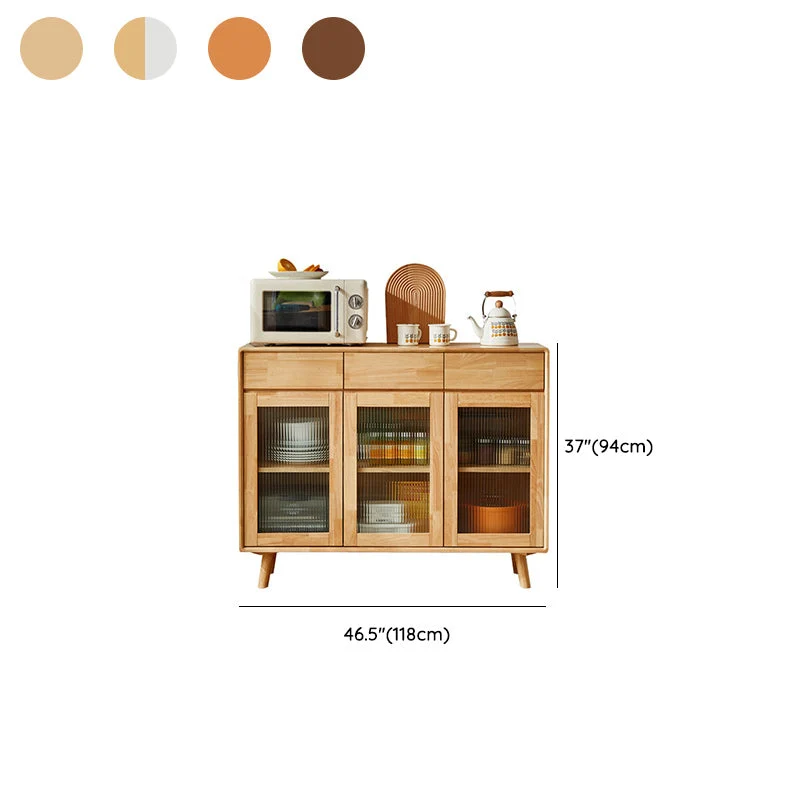 Mobile portaoggetti moderno legno di gomma per espositore per sala da pranzo Clearhalo