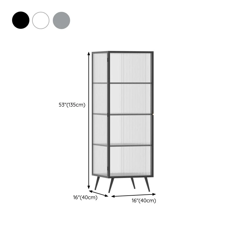 Mobile portaoggetti moderno metallo con ante vetro per sala da pranzo Clearhalo