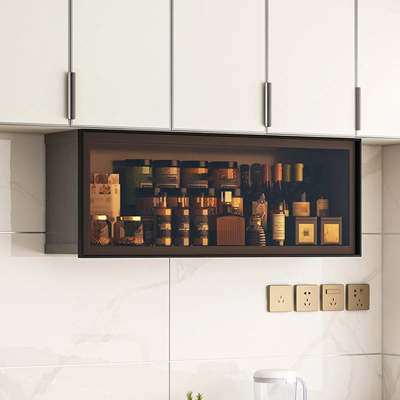 Mobile portaoggetti moderno metallo con espositore da parete per cucina Clearhalo
