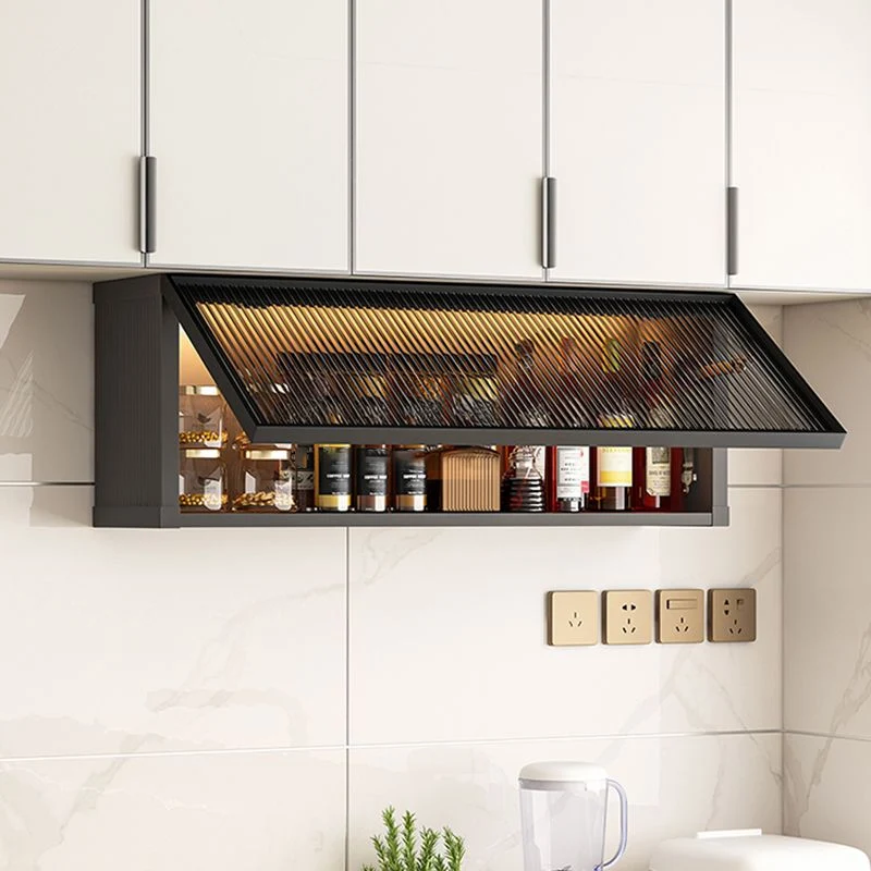 Mobile portaoggetti moderno metallo con espositore da parete per cucina Clearhalo