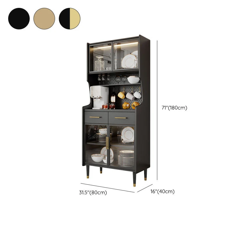 Mobile portaoggetti ultra moderno legno con ante vetro per sala da pranzo Clearhalo