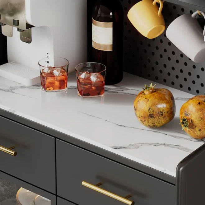 Mobile portaoggetti ultra moderno legno con ante vetro per sala da pranzo Clearhalo