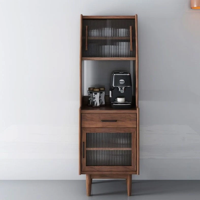 Mobile portaoggetti ultra moderno pino con ante vetro per sala da pranzo Clearhalo
