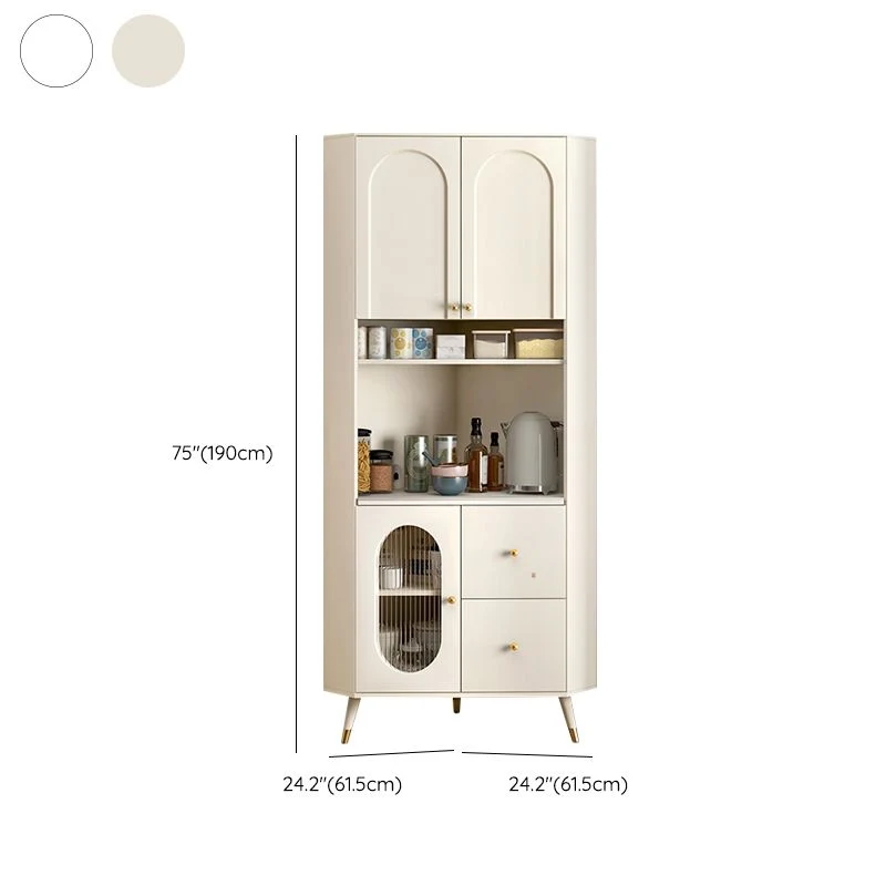 Mobile da pranzo moderno con ante vetro finto legno per soggiorno Clearhalo