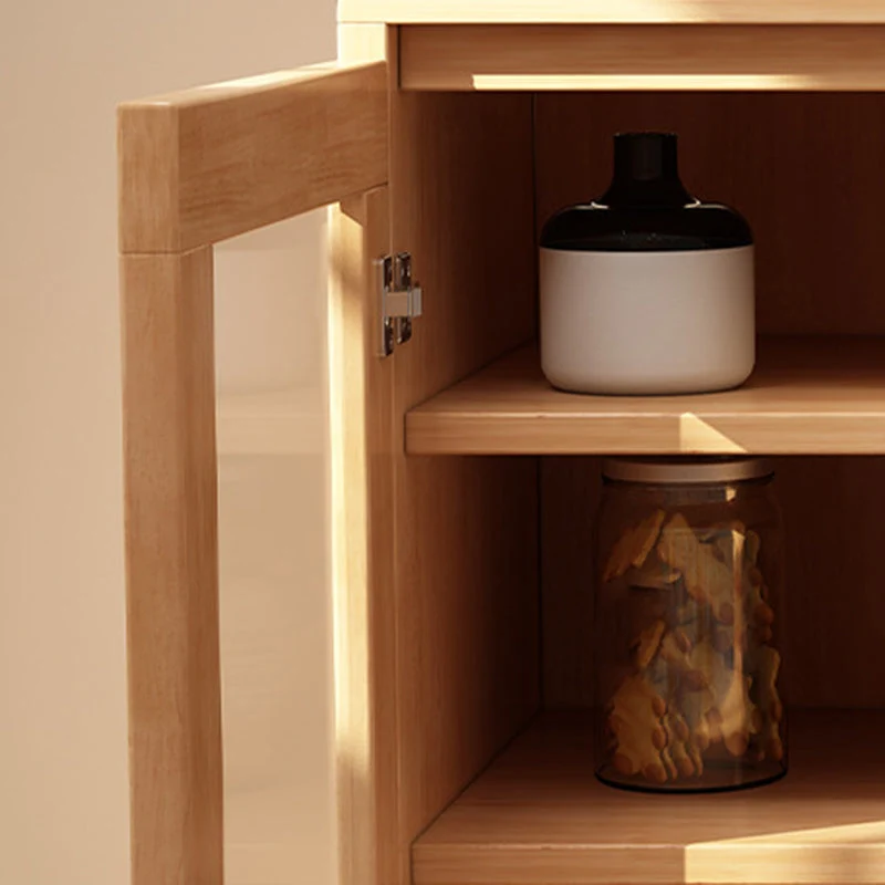 Mobile da pranzo moderno legno di gomma con 4 cassetti, larghezza 40,6 cm, per sala da pranzo Clearhalo