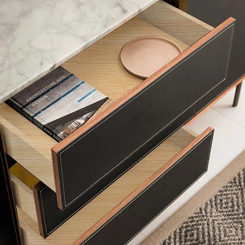 Mobile server legno con credenza Glam con contenitori per sala da pranzo Clearhalo