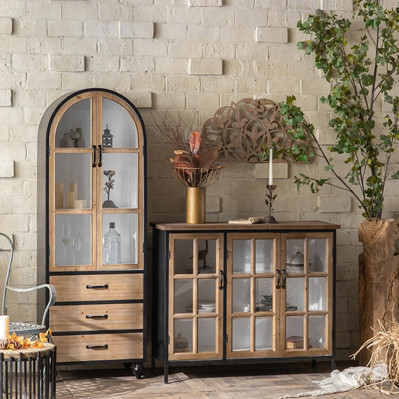 Mobile tradizionale legno Mobile buffet più ripiani con anta per soggiorno Clearhalo
