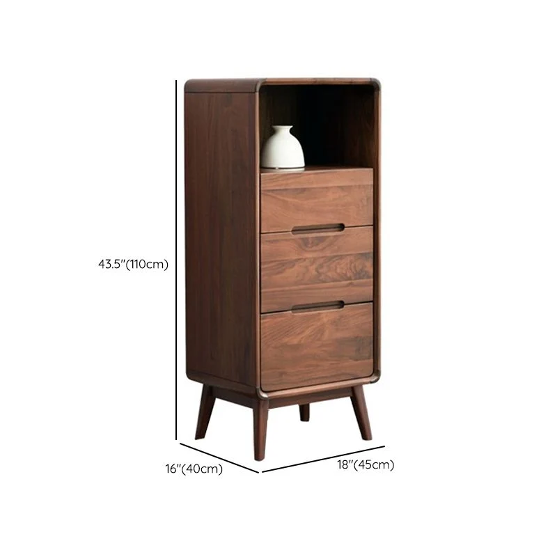 Mobiletto Curio per soggiorno moderno legno massello con vani aperti Clearhalo