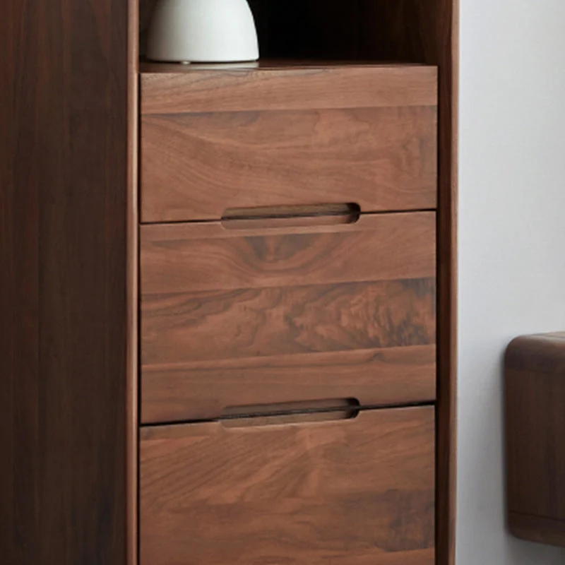 Mobiletto Curio per soggiorno moderno legno massello con vani aperti Clearhalo