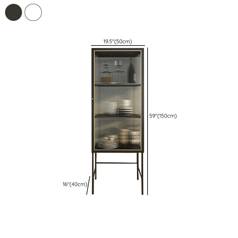 Mobiletto moderno per buffet metallo con ante vetro per soggiorno Clearhalo
