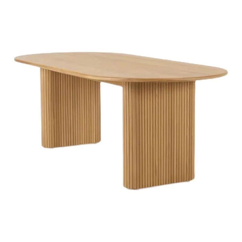 Mobili doppio piedistallo Collezione Simplicity Style ovale legno massello per sala da pranzo Clearhalo