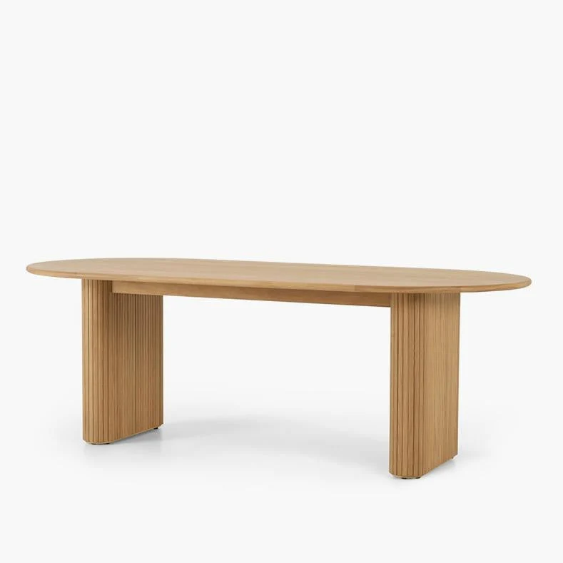 Mobili doppio piedistallo Collezione Simplicity Style ovale legno massello per sala da pranzo Clearhalo