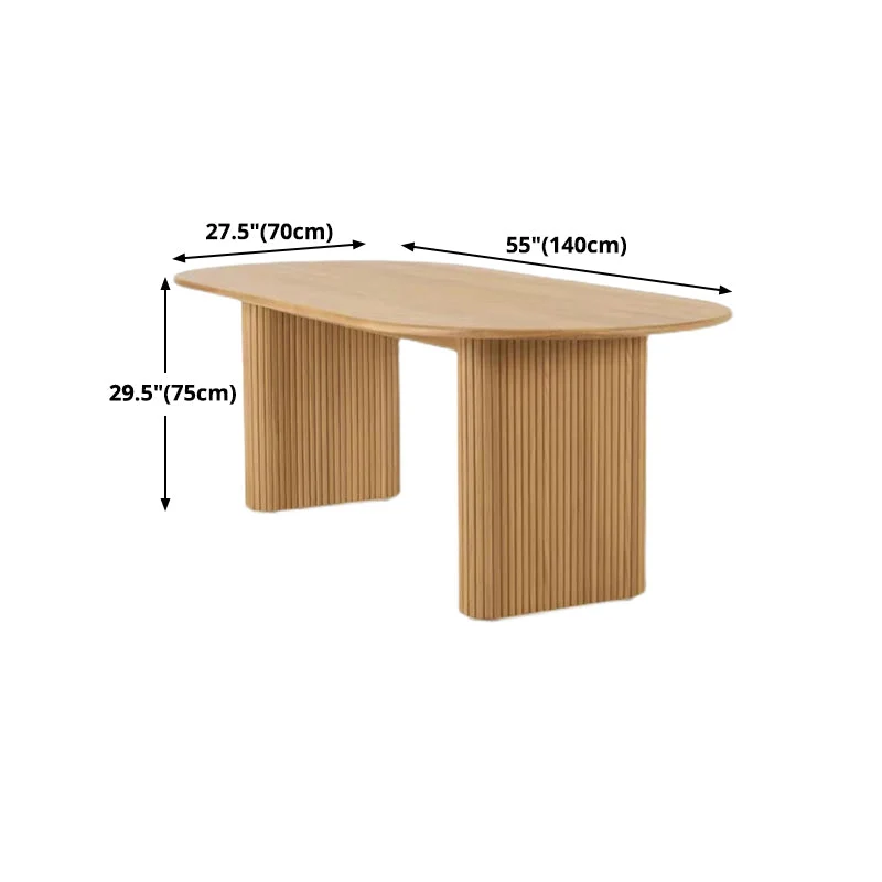 Mobili doppio piedistallo Collezione Simplicity Style ovale legno massello per sala da pranzo Clearhalo