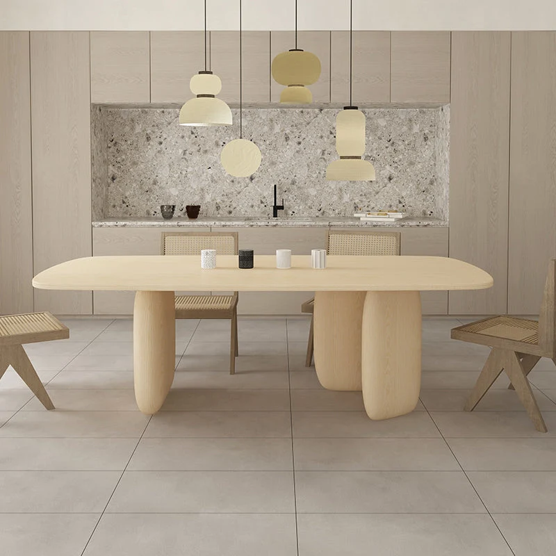 Mobili legno massello con sedie Set da pranzo moderno da 1/2/4/5 pezzi per uso domestico Clearhalo