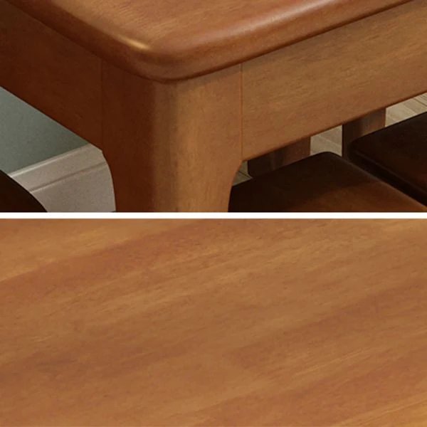 Mobili legno massello stile moderno Tavolo da pranzo da 3/5 pezzi con sedia da pranzo Clearhalo