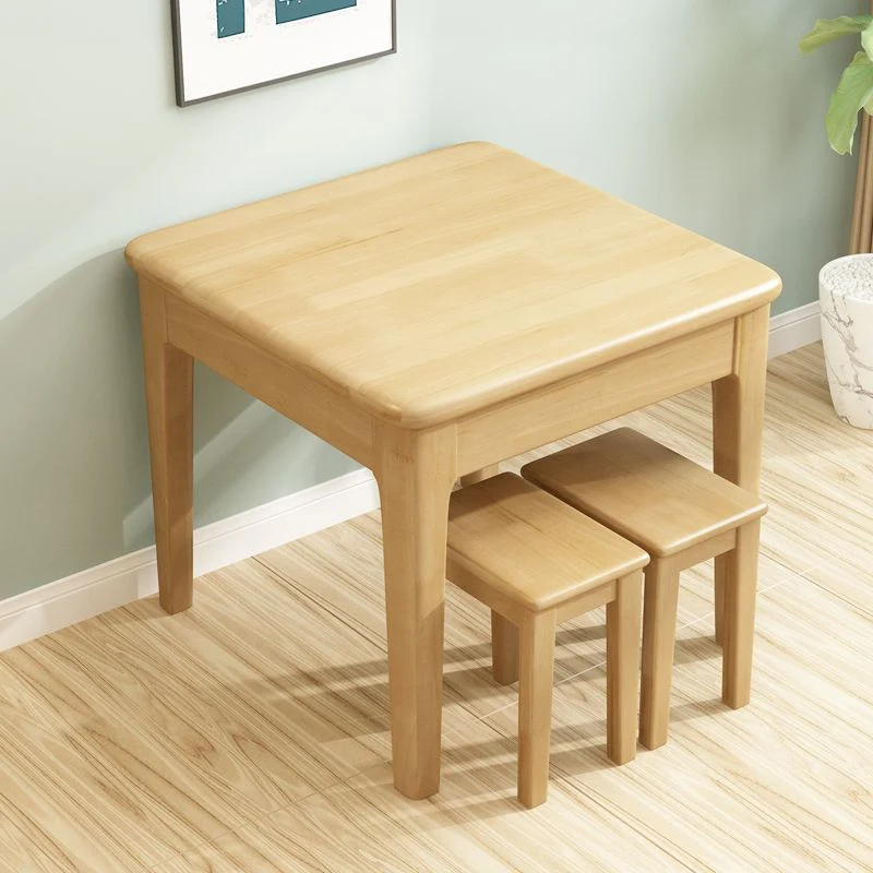 Mobili legno massello stile moderno Tavolo da pranzo da 3/5 pezzi con sedia da pranzo Clearhalo