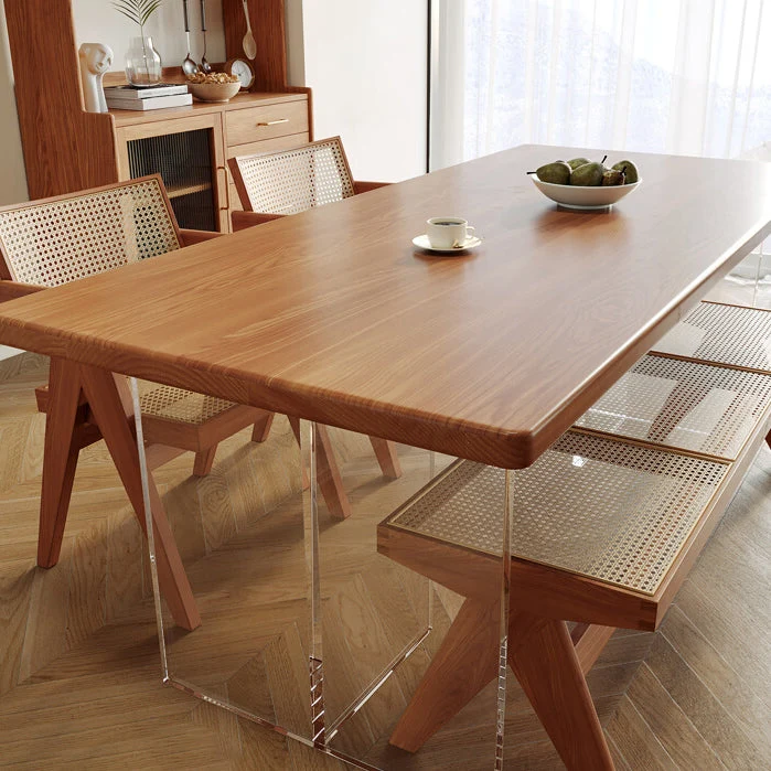 Mobili moderni legno massello Set tavolo da pranzo da 1/2/4/5 pezzi di altezza standard per la casa Clearhalo