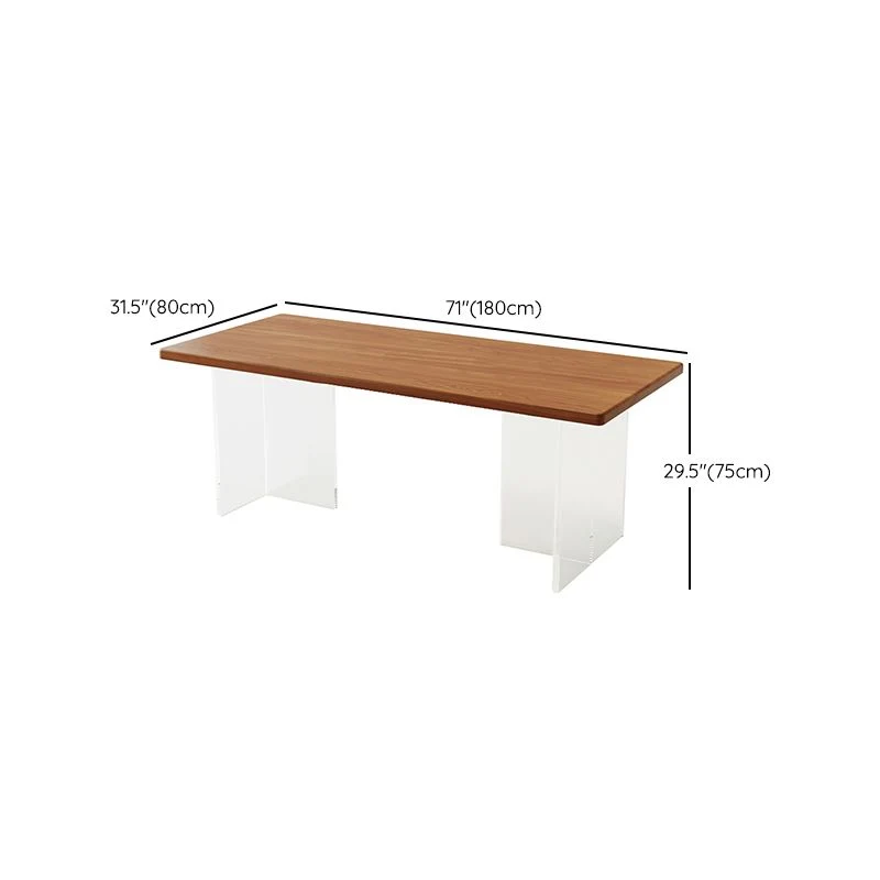 Mobili moderni legno massello Set tavolo da pranzo da 1/2/4/5 pezzi di altezza standard per la casa Clearhalo