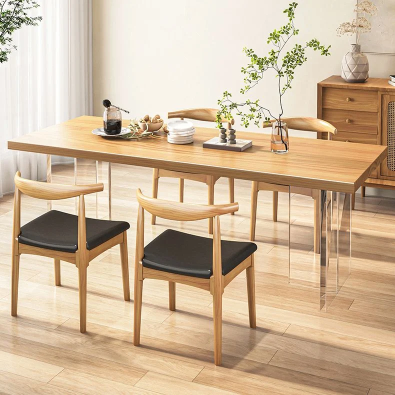 Mobili moderni legno massello Set tavolo da pranzo da 1/5/7 pezzi di altezza standard per uso domestico Clearhalo