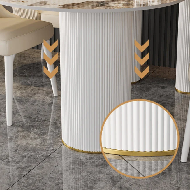 Mobili per sala da pranzo pietra con tavolo da pranzo contemporaneo doppio piedistallo Clearhalo