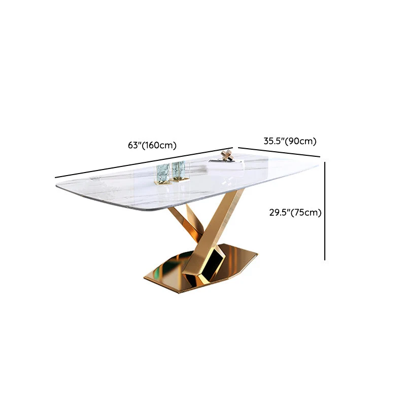 Mobili pietra stile glam 1/5/7/9/pz Tavolo da pranzo rettangolare con sedia imbottita Clearhalo