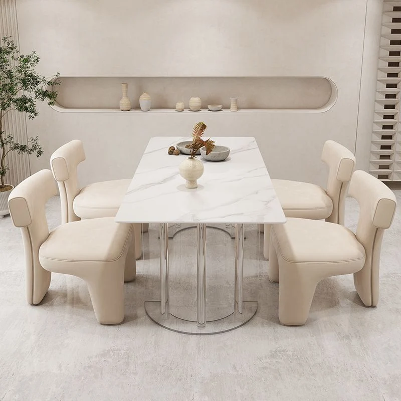 Mobili pietra stile glam Set di mobili per sala da pranzo ad altezza standard da 1/5/7 pezzi per la casa Clearhalo