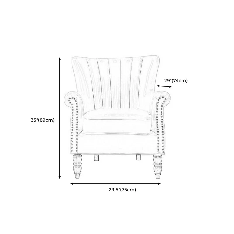 Moderna poltrona per divano singolo da 29,5" con braccioli arrotolati e rivestimento del chiodo con schienale cucito Clear...