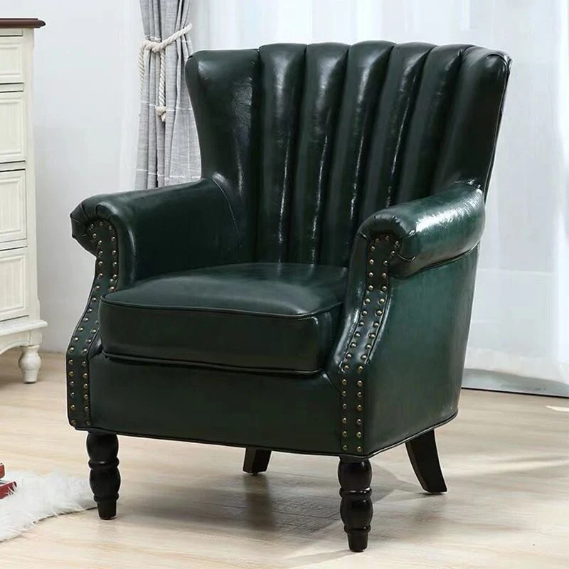 Moderna poltrona per divano singolo da 29,5" con braccioli arrotolati e rivestimento del chiodo con schienale cucito Clear...