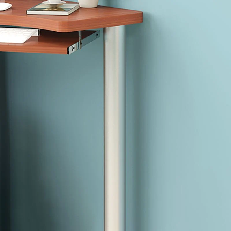 Moderna scrivania legno Parsons con vassoio per tastiera, scrivania ad angolo bianca per la casa Clearhalo