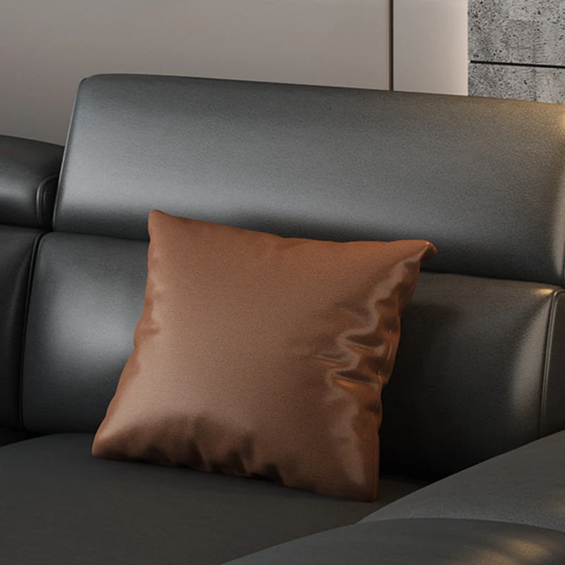 Moderno componibile regolabile con bracciolo superiore con cuscino nero sezionale Clearhalo