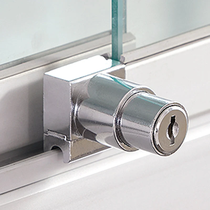 Moderno espositore con chiusura chiave per armadietto metallo con ante scorrevoli vetro Clearhalo