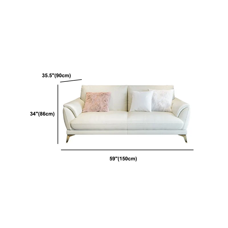 Panca per divano standard contemporanea pelle antimacchia bianco Clearhalo