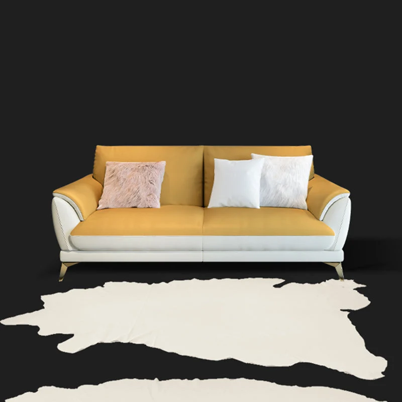 Panca per divano standard contemporanea pelle antimacchia bianco Clearhalo