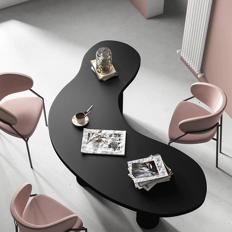 Parsons scrivania nera da ufficio, scrivania industriale legno artificiale e pino Clearhalo