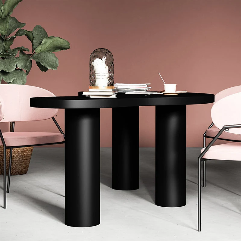 Parsons scrivania nera da ufficio, scrivania industriale legno artificiale e pino Clearhalo