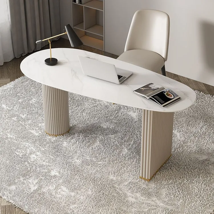 Piedistallo per scrivania da ufficio Glam da 27,6 pollici di larghezza beige per la casa Clearhalo