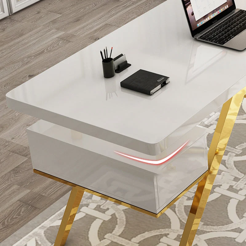 Piedistallo per scrivania da ufficio Glam legno artificiale con schedario largo 27,6 pollici Clearhalo