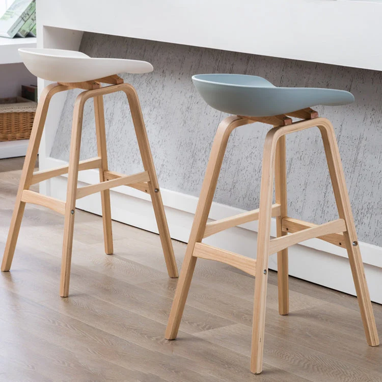 Poggiapiedi scandinavo Sgabello da tè al latte Sgabello da bar plastica con finitura opaca Clearhalo