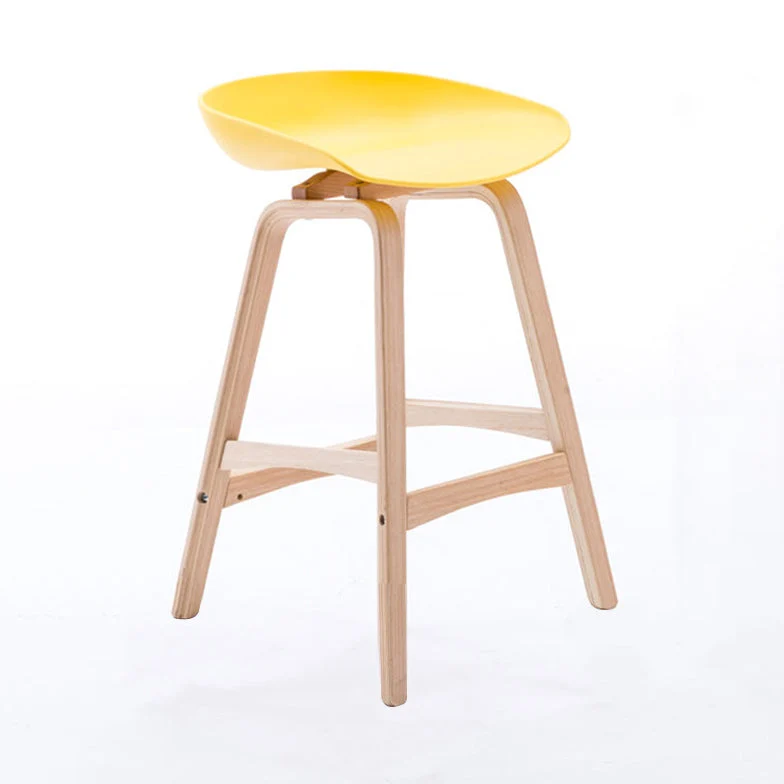 Poggiapiedi scandinavo Sgabello da tè al latte Sgabello da bar plastica con finitura opaca Clearhalo