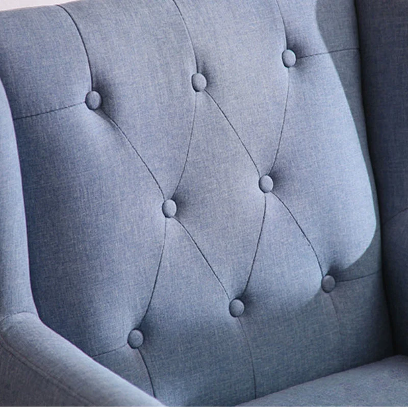 Poltrona da 29,5" misto velluto/cotone con quattro gambe di base e schienale capitonnè Clearhalo