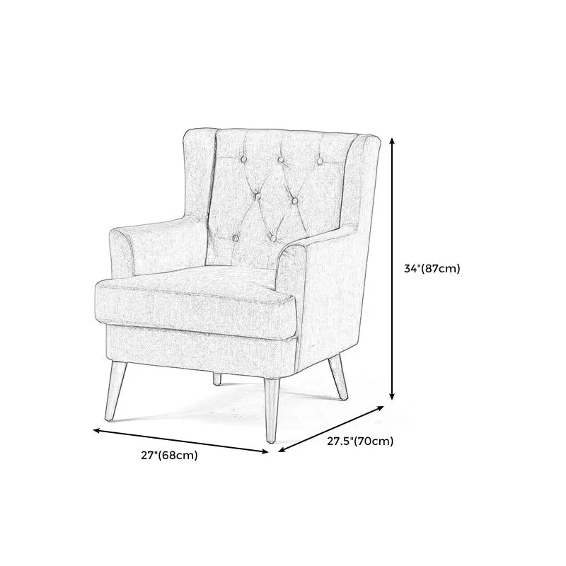 Poltrona da 29,5" misto velluto/cotone con quattro gambe di base e schienale capitonnè Clearhalo