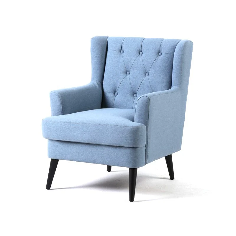 Poltrona da 29,5" misto velluto/cotone con quattro gambe di base e schienale capitonnè Clearhalo