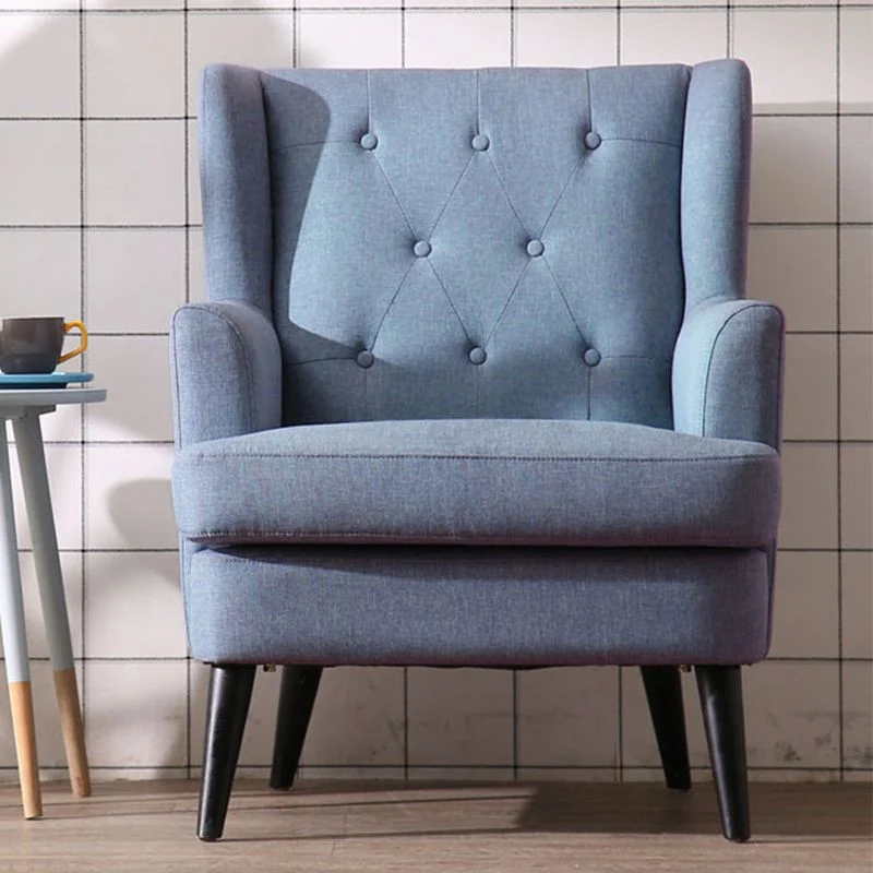 Poltrona da 29,5" misto velluto/cotone con quattro gambe di base e schienale capitonnè Clearhalo