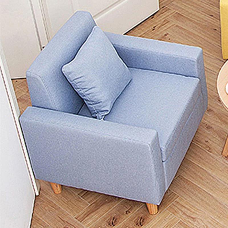 Poltrona con braccioli stretti con schienale stretto misto pelle sintetica/lino da 27,5" con quattro gambe di base Clearhalo