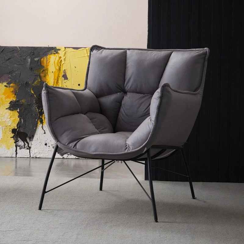 Poltrona contemporanea ampia da 28,3 pollici ecopelle con braccioli svasati Clearhalo