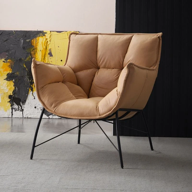 Poltrona contemporanea ampia da 28,3 pollici ecopelle con braccioli svasati Clearhalo